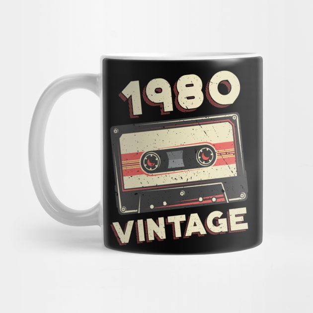 Vintage 1980 Retro Cassette Tape 40th Birthday by aneisha